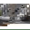Oglindă de baie Mexen Loft rotundă 70 cm, ramă albă - 9850-070-070-000-20