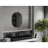 Mexen Loft oglindă ovală de baie 70 x 50 cm, ramă neagră - 9851-070-050-000-70