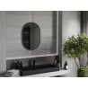 Oglindă baie ovală Mexen Loft 70 x 50 cm, ramă neagră - 9851-070-050-000-70