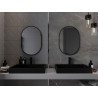 Mexen Loft oglindă ovală de baie 70 x 50 cm, ramă neagră - 9851-070-050-000-70
