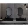 Oglindă baie ovală Mexen Loft 70 x 50 cm, ramă neagră - 9851-070-050-000-70