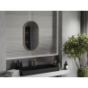 Mexen Loft oglindă de baie ovală 75 x 40 cm, ramă aurie periată - 9851-075-040-000-50