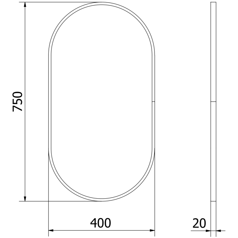 Mexen Loft ovális fürdőszobai tükör 75 x 40 cm, arany keret - 9851-075-040-000-50