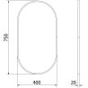 Oglindă Mexen Loft baie ovală 75 x 40 cm, ramă neagră - 9851-075-040-000-70
