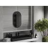 Mexen Loft ovális fürdőszobai tükör 75 x 40 cm, fekete keret - 9851-075-040-000-70