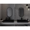 Mexen Loft ovális fürdőszobai tükör 75 x 40 cm, fekete keret - 9851-075-040-000-70