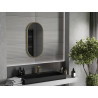 Mexen Loft ovális fürdőszobai tükör 80 x 40 cm, szálcsiszolt arany kerettel - 9851-080-040-000-50