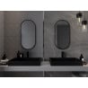 Oglindă pentru baie Mexen Loft, ovală, 80 x 40 cm, ramă neagră - 9851-080-040-000-70