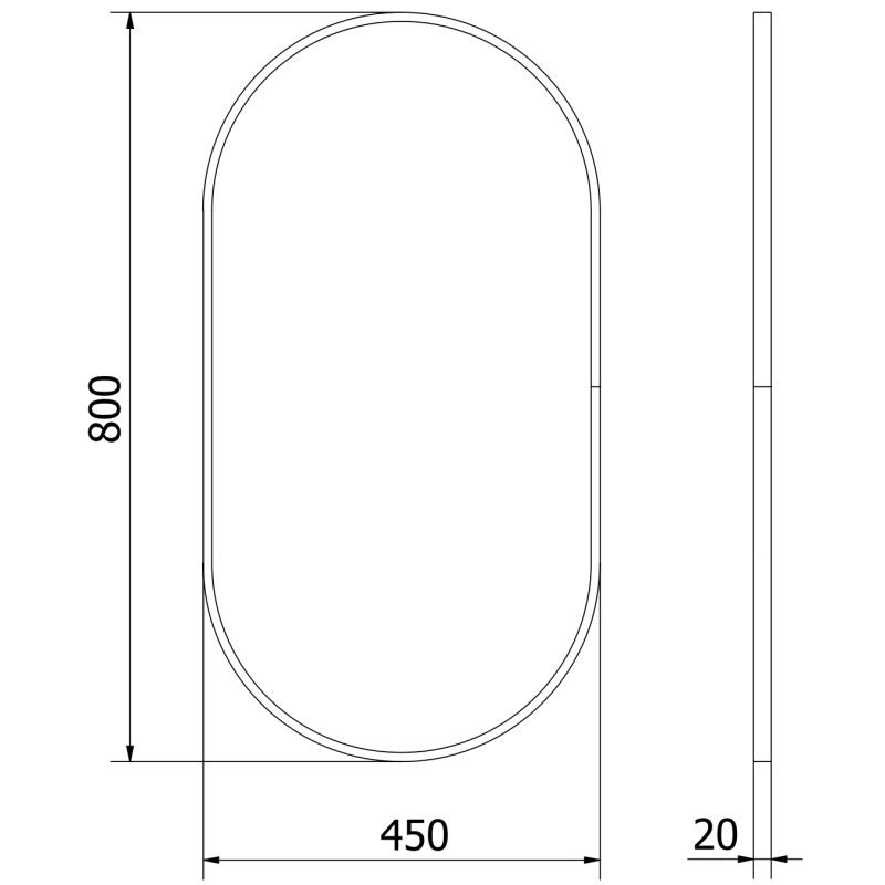 Mexen Loft ovális fürdőszobai tükör 80 x 45 cm, arany kerettel - 9851-080-045-000-50