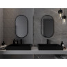 Mexen Loft 80 x 45 cm-es ovális fürdőszobai tükör, fekete keret - 9851-080-045-000-70