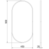 Mexen Loft fürdőszobai ovális tükör 90 x 45 cm, fekete keret - 9851-090-045-000-70