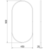 Mexen Loft oglindă de baie ovală 90 x 45 cm, ramă neagră - 9851-090-045-000-70