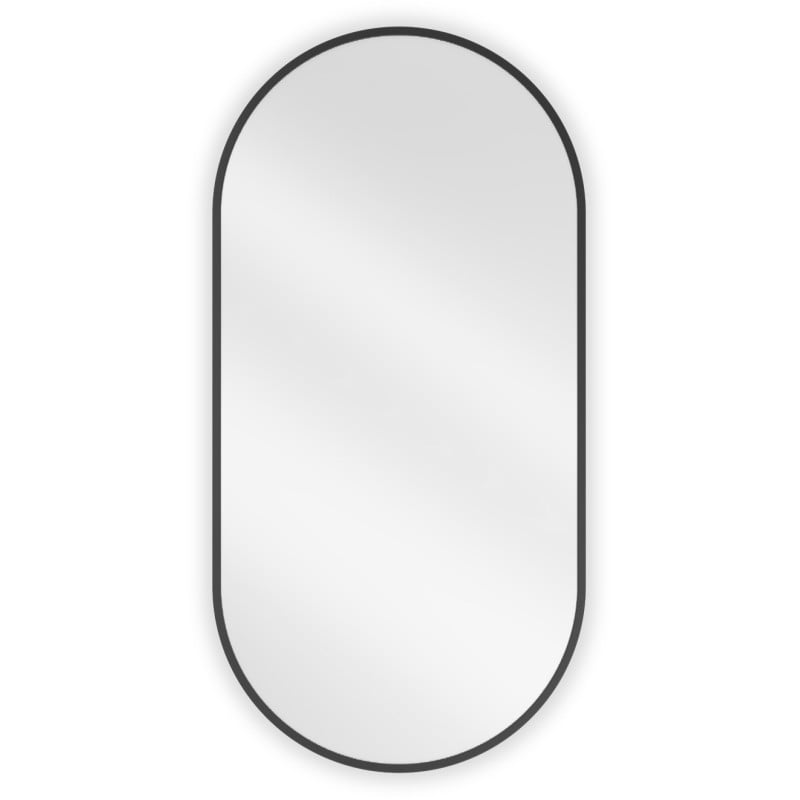 Mexen Loft fürdőszobai ovális tükör 90 x 45 cm, fekete keret - 9851-090-045-000-70