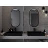 Mexen Loft fürdőszobai ovális tükör 90 x 45 cm, fekete keret - 9851-090-045-000-70