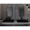 Mexen Loft oglindă de baie ovală 90 x 45 cm, ramă neagră - 9851-090-045-000-70