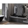 Mexen Loft oglindă de baie ovală 90 x 55 cm, ramă neagră - 9851-090-055-000-70