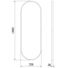 Mexen Loft ovális fürdőszobai tükör 100 x 35 cm, arany keret - 9851-100-035-000-50