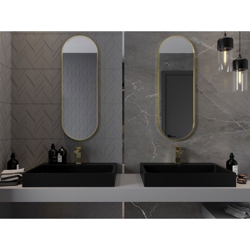 Mexen Loft oglindă de baie ovală 100 x 35 cm, ramă aurie - 9851-100-035-000-50