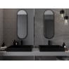 Mexen Loft oglindă baie ovală 100 x 35 cm, cadru negru - 9851-100-035-000-70