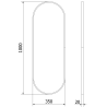 Oglindă de baie Mexen Loft ovală 100 x 35 cm, ramă neagră - 9851-100-035-000-70