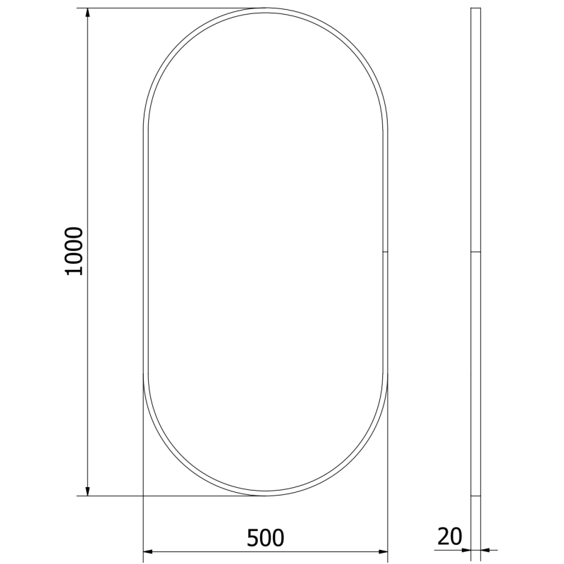 Mexen Loft ovális fürdőszobai tükör 100 x 50 cm, arany keret - 9851-100-050-000-50