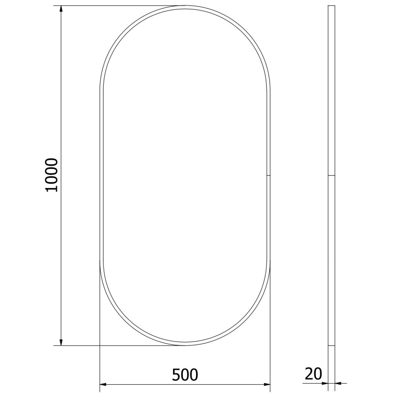 Mexen Loft ovális fürdőszobai tükör 100 x 50 cm, arany kerettel - 9851-100-050-000-50