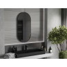 Mexen Loft fürdőszobai ovális tükör 100 x 50 cm, fekete keret - 9851-100-050-000-70