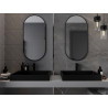 Mexen Loft fürdőszobai ovális tükör 100 x 50 cm, fekete keret - 9851-100-050-000-70