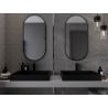 Mexen Loft oglinda baie ovală 100 x 50 cm, ramă neagră - 9851-100-050-000-70