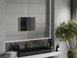 Mexen Loft oglindă baie dreptunghiulară 50 x 40 cm, ramă aurie - 9852-050-040-000-50