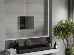 Mexen Loft téglalap alakú fürdőszobai tükör 50 x 40 cm, arany keret - 9852-050-040-000-50