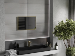 Mexen Loft oglindă baie dreptunghiulară 60 x 40 cm, ramă aurie - 9852-060-040-000-50
