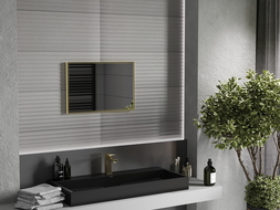 Mexen Loft oglindă de baie dreptunghiulară 60 x 40 cm, ramă aurie - 9852-060-040-000-50