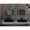 Mexen Loft 60 x 40 cm-es, fekete keretes, téglalap alakú fürdőszobai tükör - 9852-060-040-000-70