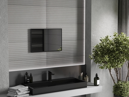 Mexen Loft 60 x 40 cm-es, fekete keretes, téglalap alakú fürdőszobai tükör - 9852-060-040-000-70