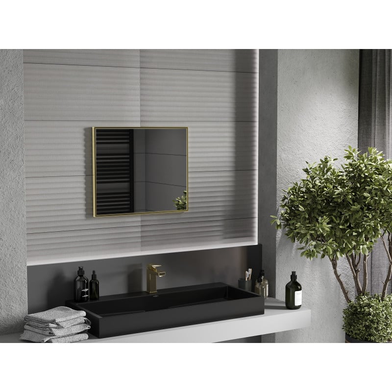 Mexen Loft oglindă de baie dreptunghiulară 60 x 50 cm, ramă aurie - 9852-060-050-000-50