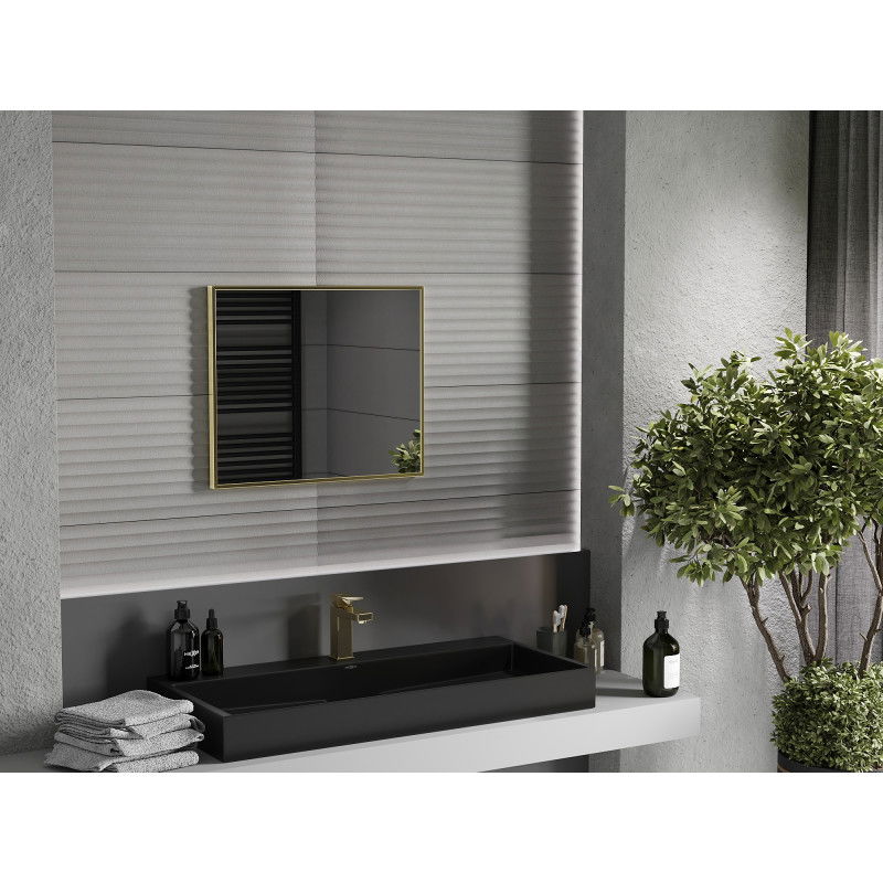 Mexen Loft téglalap alakú fürdőszobai tükör 60 x 50 cm, arany keret - 9852-060-050-000-50