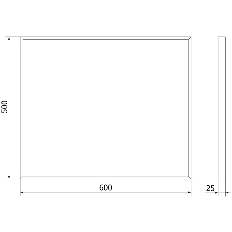 Mexen Loft oglindă de baie dreptunghiulară 60 x 50 cm, ramă neagră - 9852-060-050-000-70