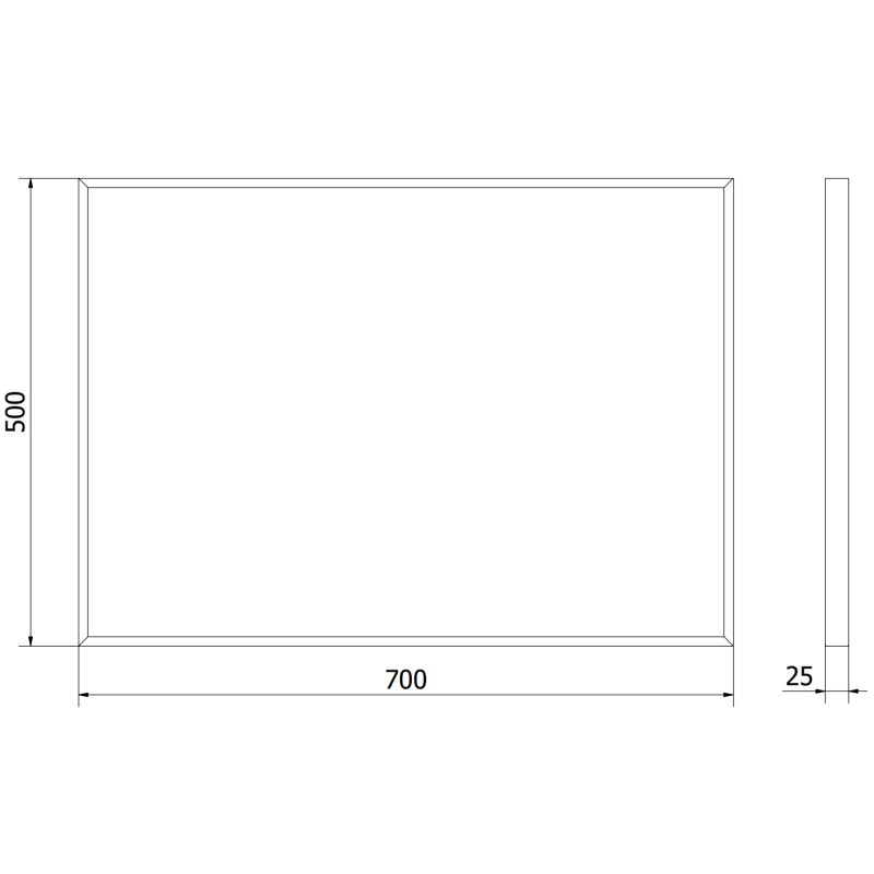 Mexen Loft oglindă de baie dreptunghiulară 70 x 50 cm, ramă aurie - 9852-070-050-000-50