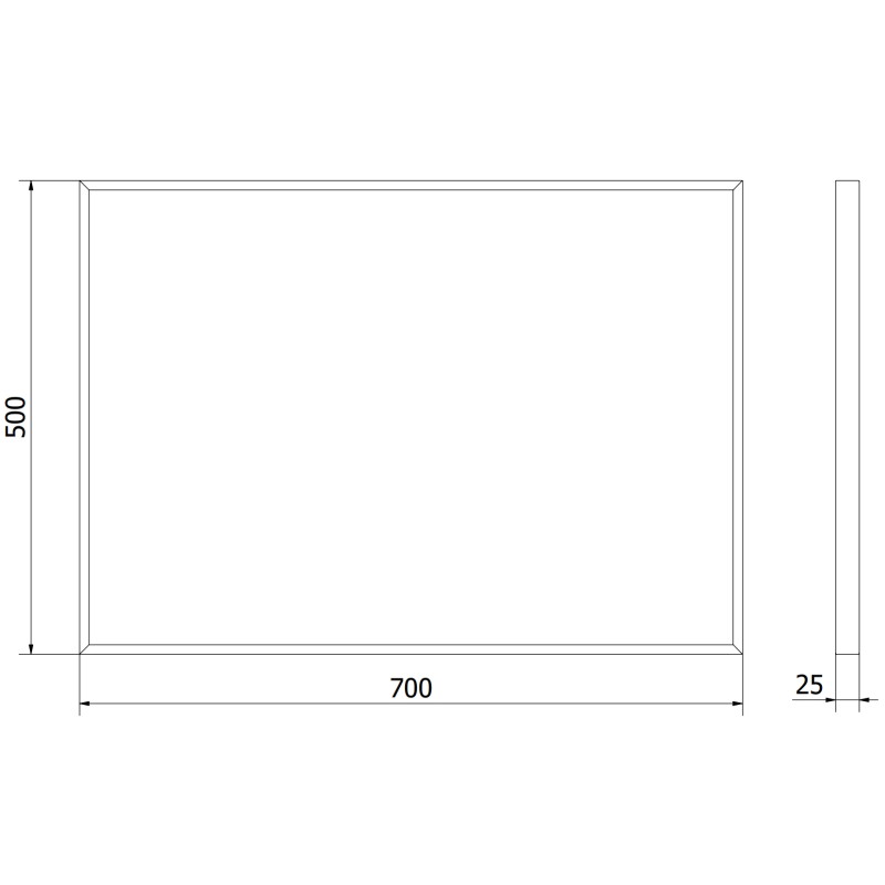 Mexen Loft téglalap alakú fürdőszobai tükör 70 x 50 cm, arany keret - 9852-070-050-000-50