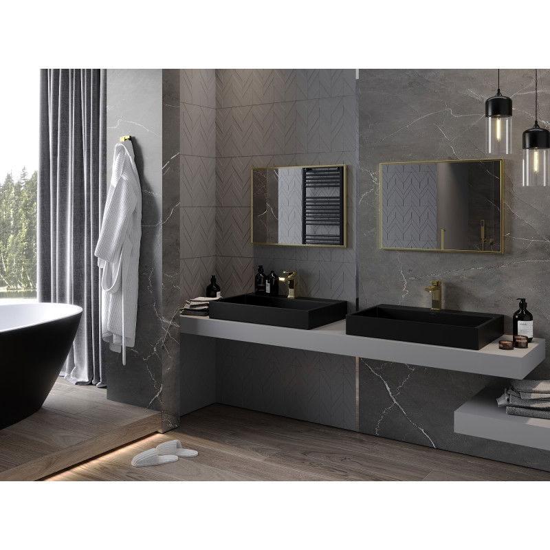 Mexen Loft oglindă de baie dreptunghiulară 70 x 50 cm, ramă aurie - 9852-070-050-000-50