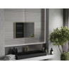 Mexen Loft téglalap alakú fürdőszobai tükör 70 x 50 cm, szálcsiszolt arany keret - 9852-070-050-000-50