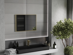 Mexen Loft téglalap alakú fürdőszobai tükör 70 x 50 cm, arany keret - 9852-070-050-000-50