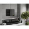 Mexen Loft oglindă de baie dreptunghiulară 70 x 50 cm, ramă neagră - 9852-070-050-000-70