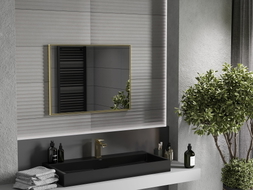 Mexen Loft oglindă de baie dreptunghiulară 80 x 60 cm, cadru auriu - 9852-080-060-000-50