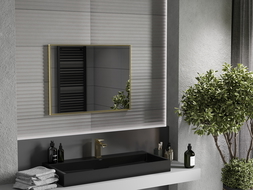 Mexen Loft oglindă dreptunghiulară pentru baie 80 x 60 cm, ramă aurie - 9852-080-060-000-50