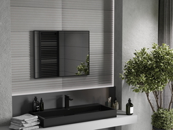 Mexen Loft oglindă de baie dreptunghiulară 80 x 60 cm, ramă neagră - 9852-080-060-000-70