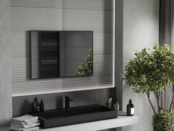 Mexen Loft oglindă de baie dreptunghiulară 90 x 60 cm, ramă neagră - 9852-090-060-000-70
