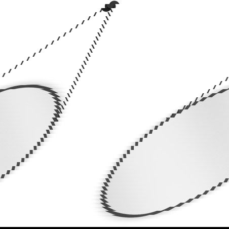 Mexen String kerek fürdőszobai tükör 50 cm, fekete keret - 9854-050-050-000-70