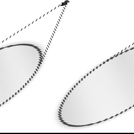 Mexen String kör alakú fürdőszobai tükör 60 cm, fekete keret - 9854-060-060-000-70